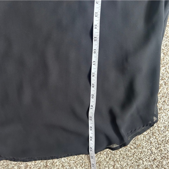 Express Classic Black Blouse Ruffle Cold Shoulder Formal Neutral Large - Picture 8 of 8